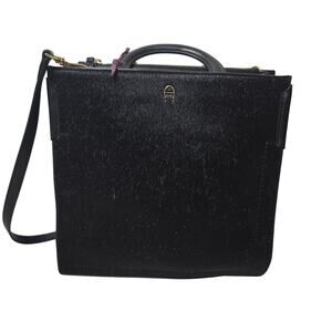 Etienne Aigner Cow Hyde and Leather Purse Black NWT